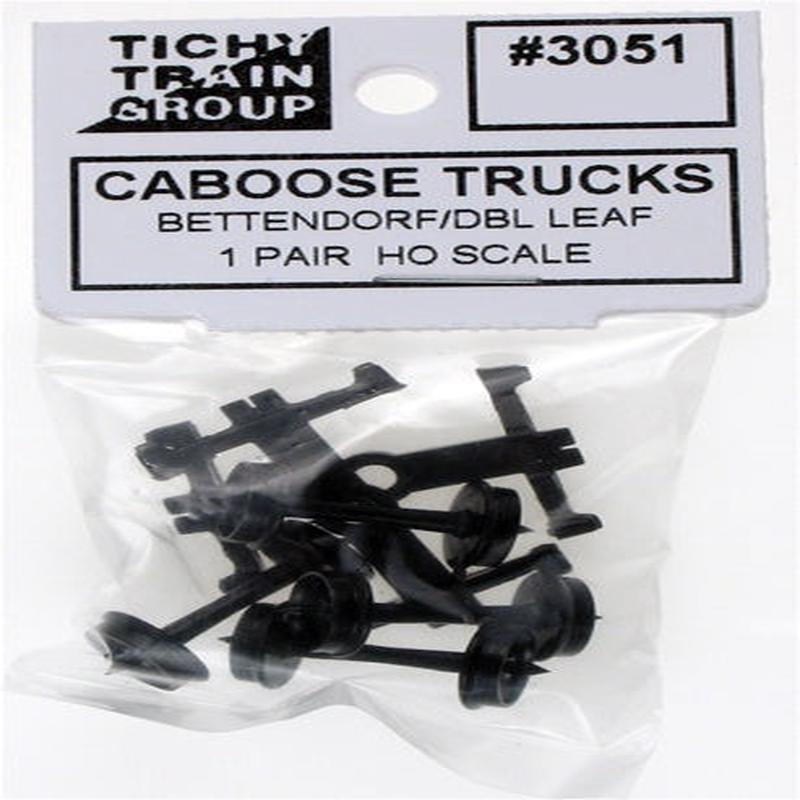 Tichy Train Group HO 3051 Caboose Trucks, Bettendorf Leaf (1 Pair)