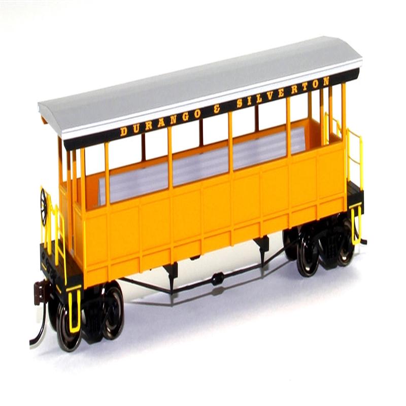 Bachmann HO Silver Series 17432 Open-Sided Excursion Car With Seats, Durango and Silverton