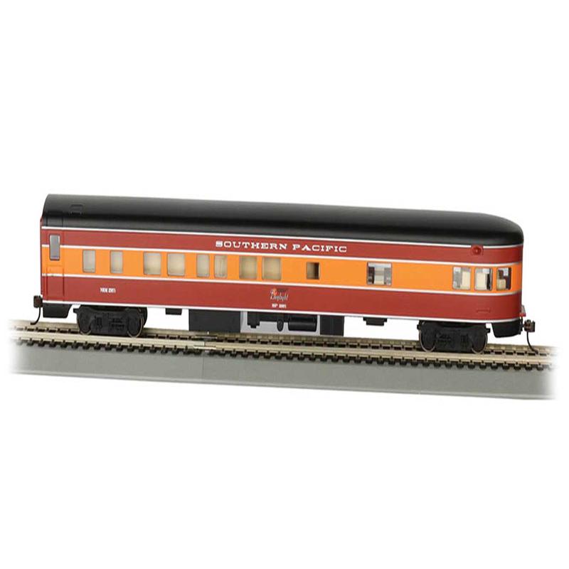 Bachmann Trains HO 14312 85\' Smooth-Side Observation with Interior Lights, Southern Pacific 2954 (Daylight, orange, red, black)