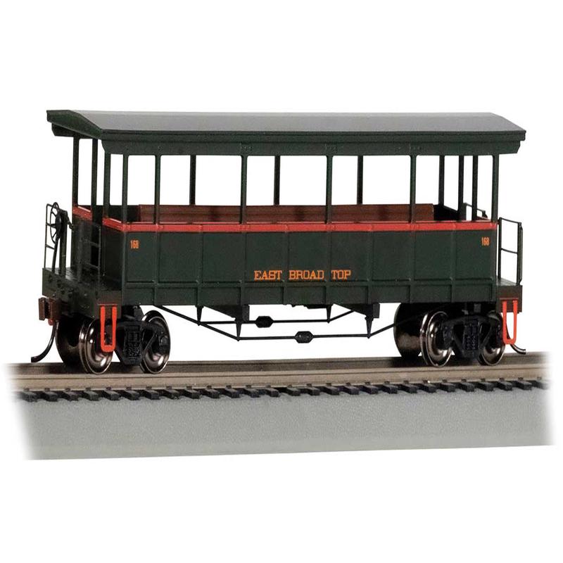 Bachmann Trains HO 17401 Open-Sided Excursion Car with Seats, Ready-to-Run, Silver Series, East Broad Top #168
