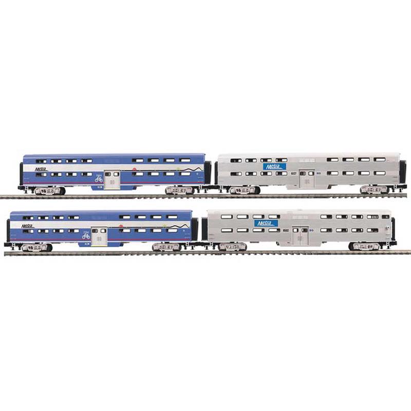 PREORDER Atlas O 3001666 70\' Bi-Level Gallery Car 3-Rail Premier, Metra Bike Cars #7791, 7801 (4)