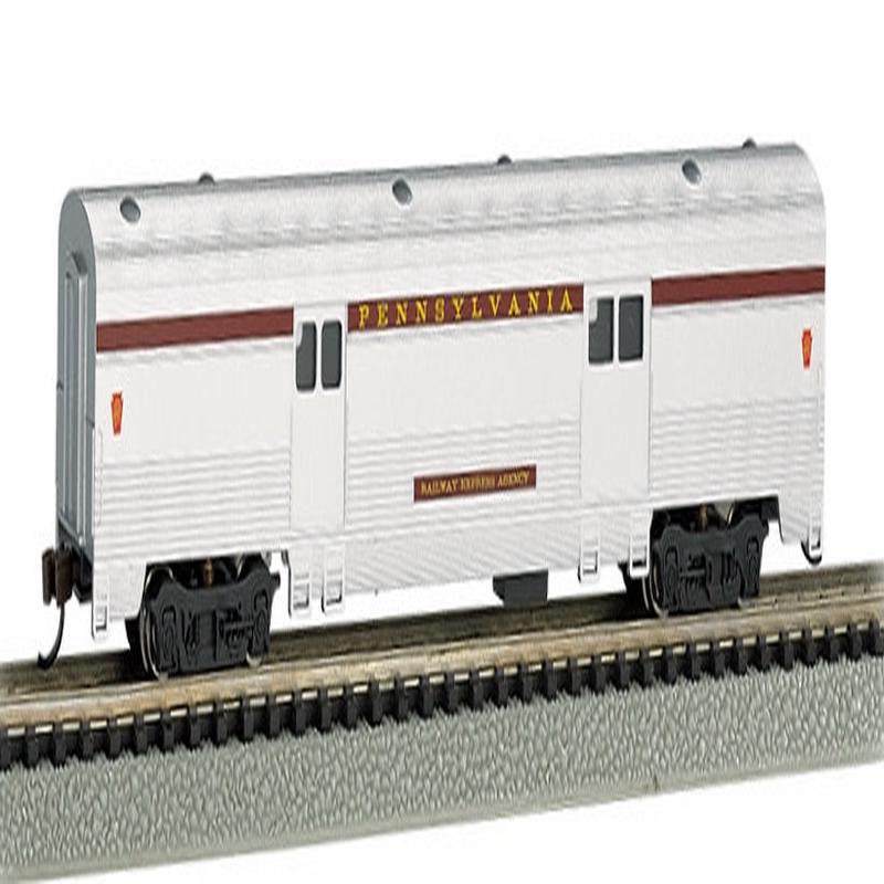 Bachmann N 14652 72\' Streamline Fluted-Side 2-Door Baggage Car, Pennsylvania Railroad \