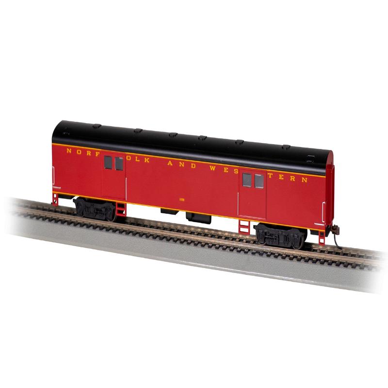 Bachmann HO 14408 72\' Smooth-Side Baggage Car, Norfolk & Western #1288