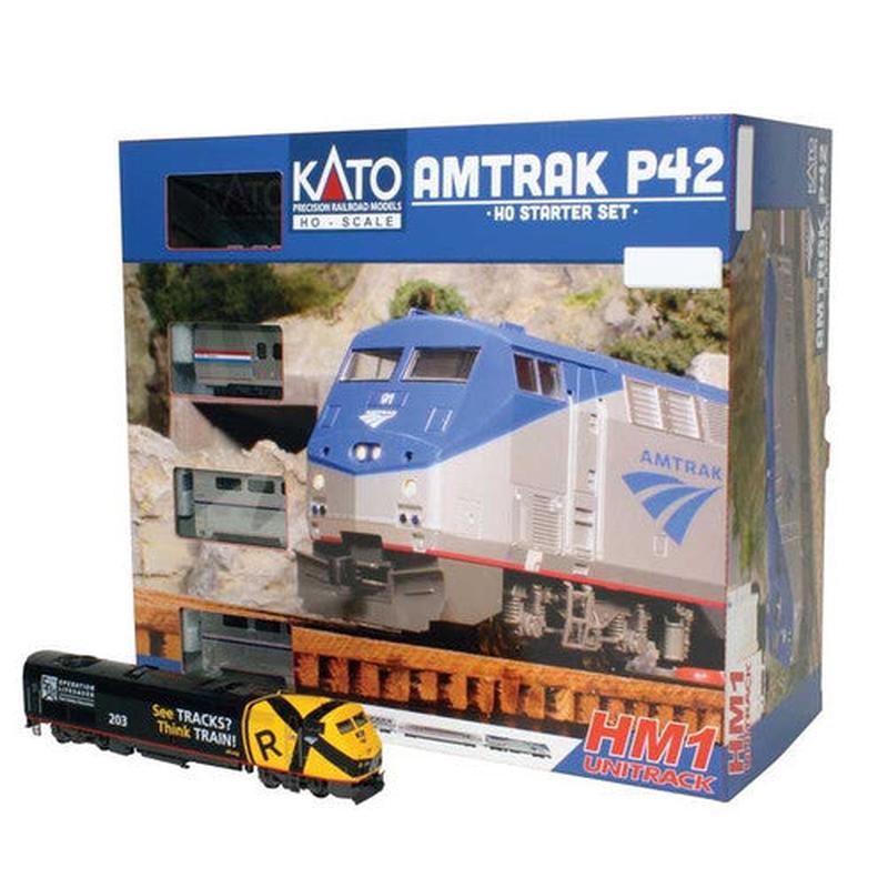 Kato HO 303007 Amtrak P42 Superliner Starter Set, Amtrak (Lifesaver) #203