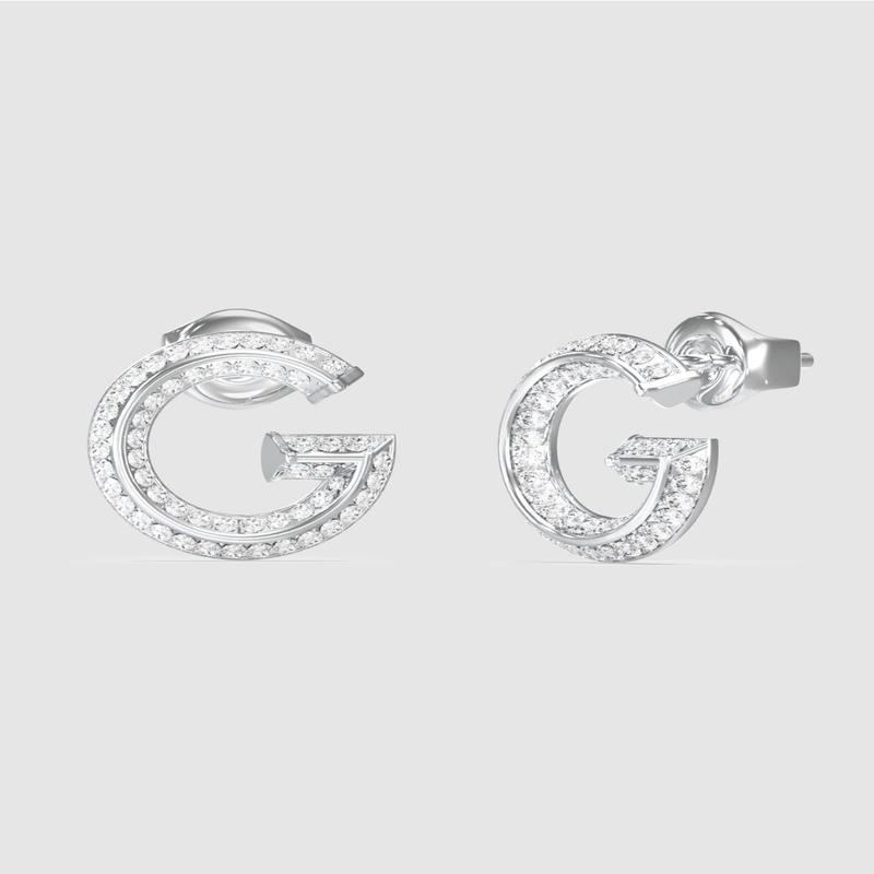 Silver G Pav Stud Earrings