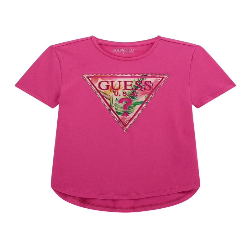 Eco Pink High Low Logo T-Shirt (7-16)