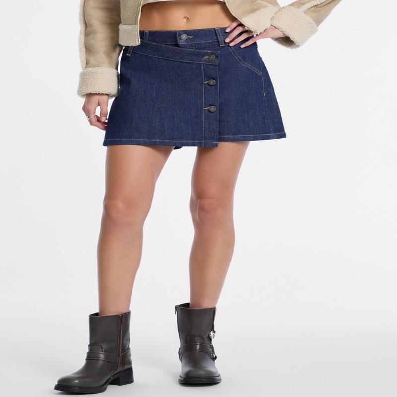 Jeans Blue Wrap Mini Skort