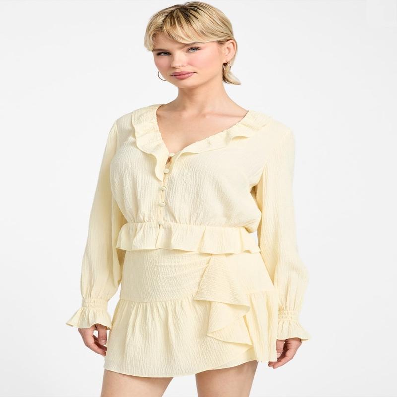 Yellow Long Sleeve Shaelo Top