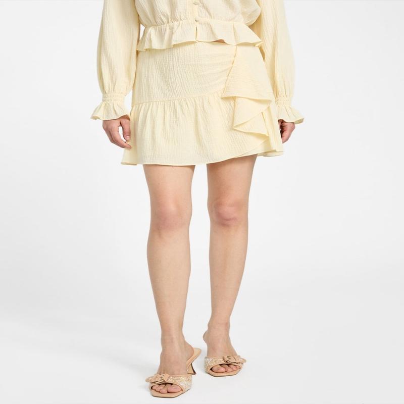 Yellow Shaelo Gauze Mini Skirt
