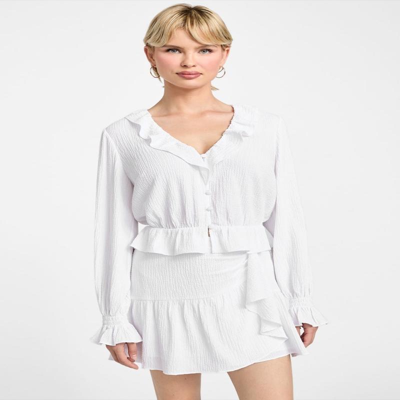 White Shaelo Long Sleeve Top