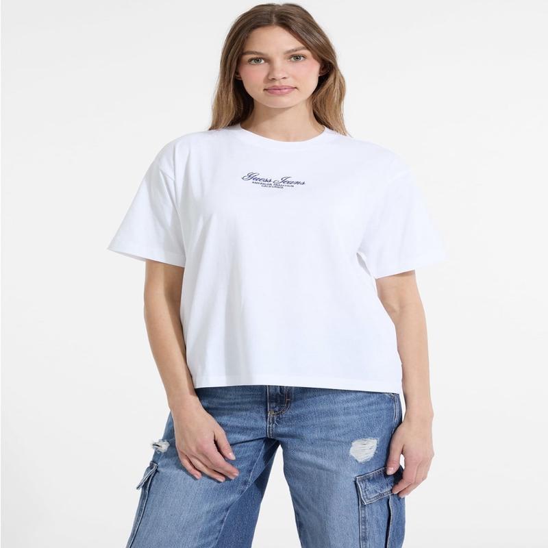 Jeans White Oversized Script T-Shirt