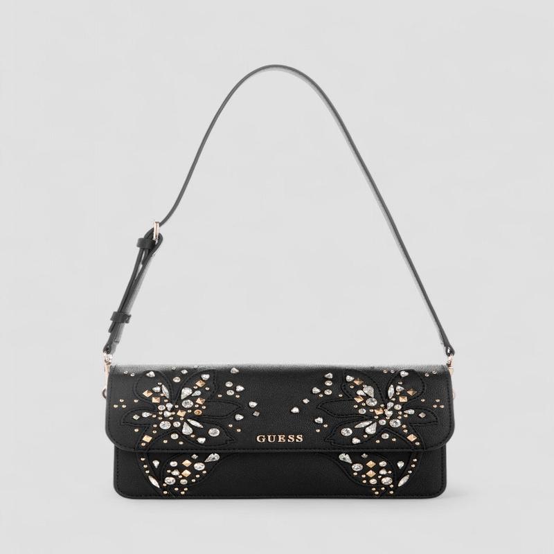 Black Sadie Flap Shoulder Bag