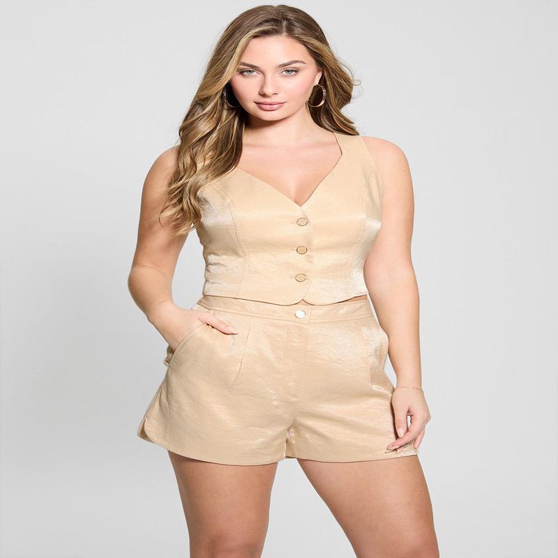 Beige Camille Buttoned Vest