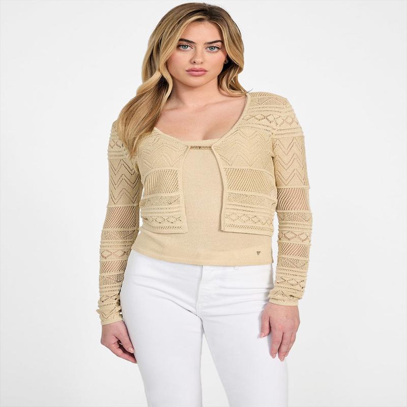 Beige Nellie Cardigan Sweater