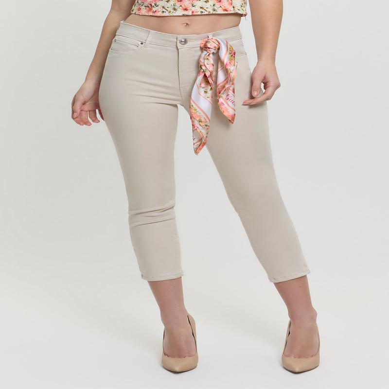 Beige Mid-Rise 1981 Capri Pants