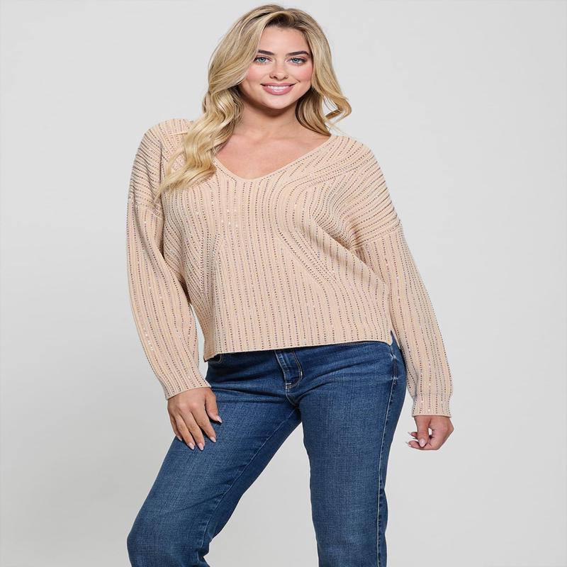 Beige Lorien Knit Top