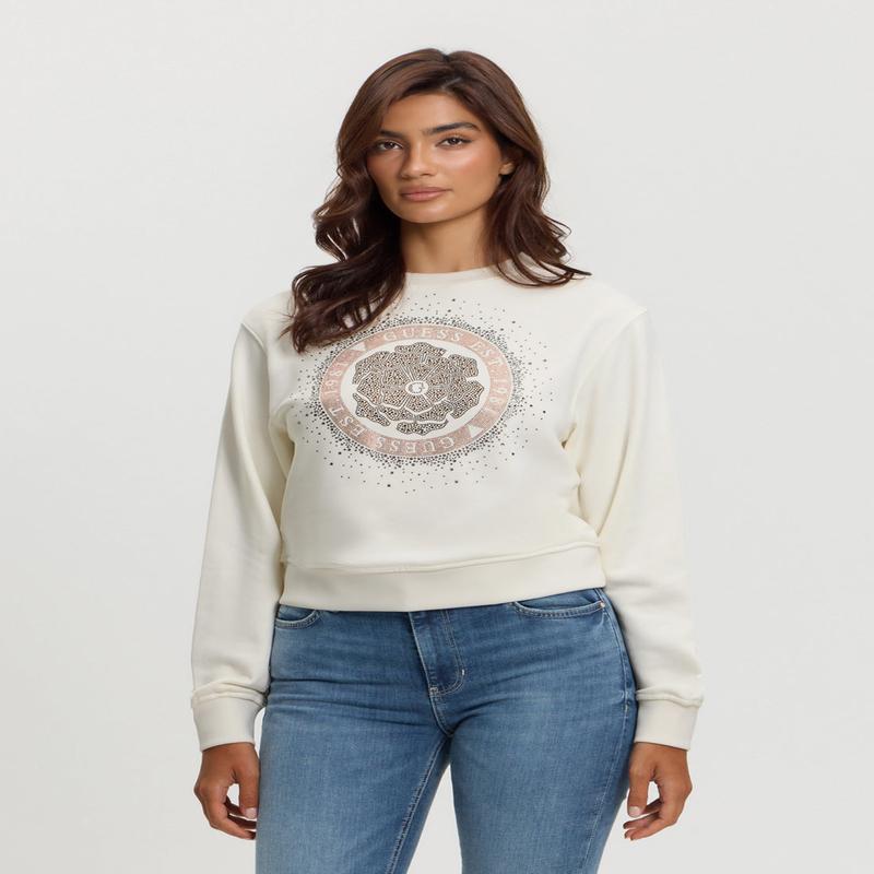 Beige Logo Peony Jumper
