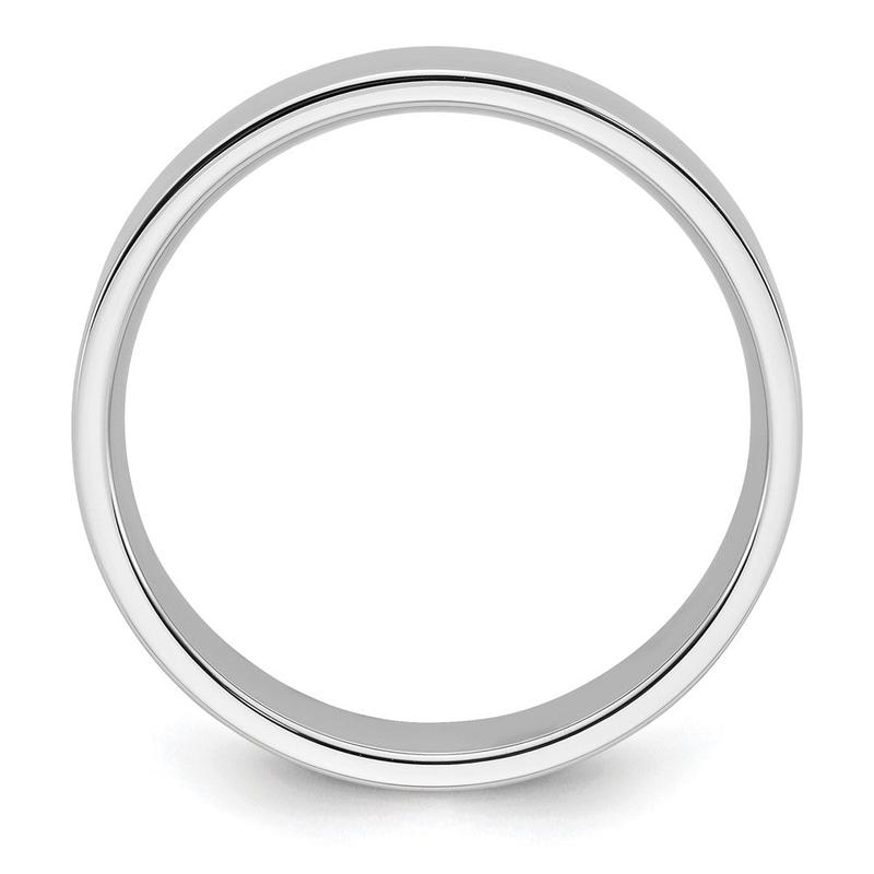 10k White Gold Flat Comfort Fit Wedding Band, Size 9