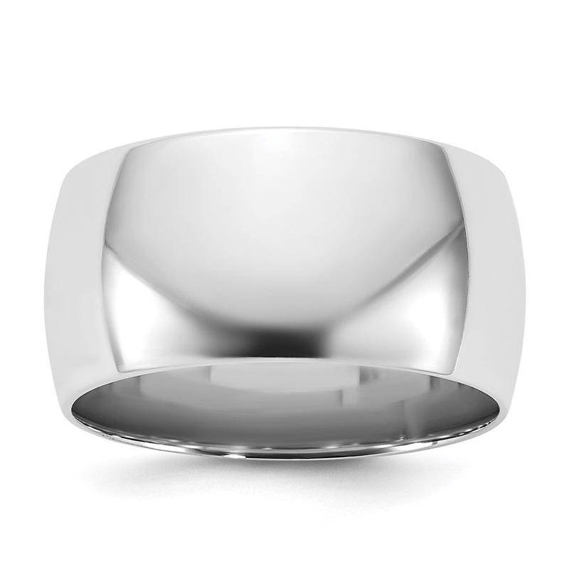 10K White Gold Comfort Fit Band, 10mm, Size 14