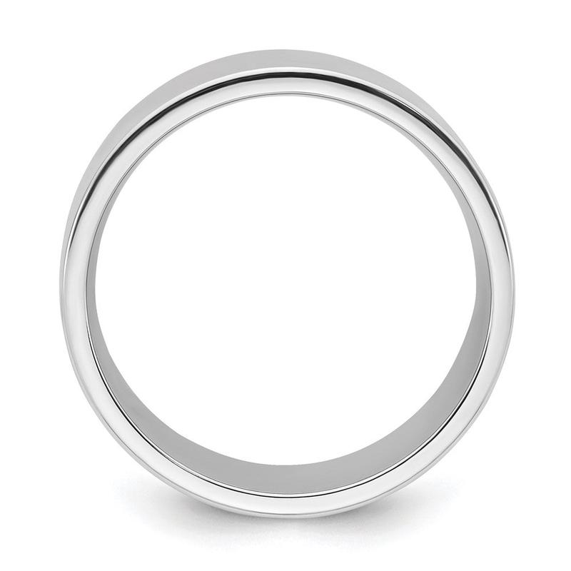 10k White Gold Flat Comfort Fit Wedding Band, 12mm, Size 8