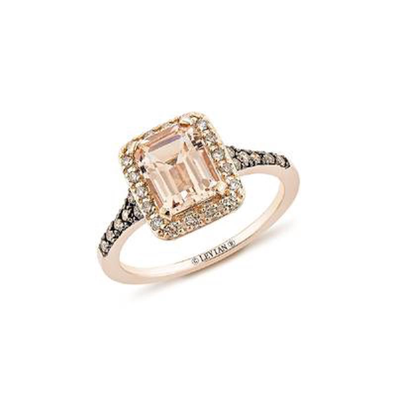 Le Vian 14k Strawberry Gold Emerald Nude Diamond Ring 1.45ct