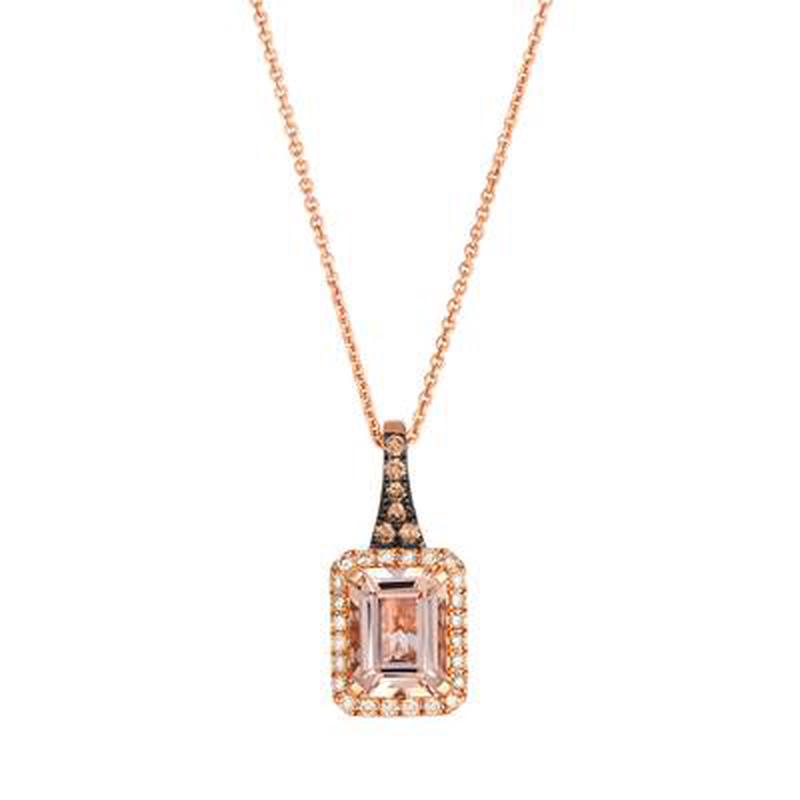 Le Vian 14k Strawberry Gold Emerald Nude Diamond Pendant 1.34ct