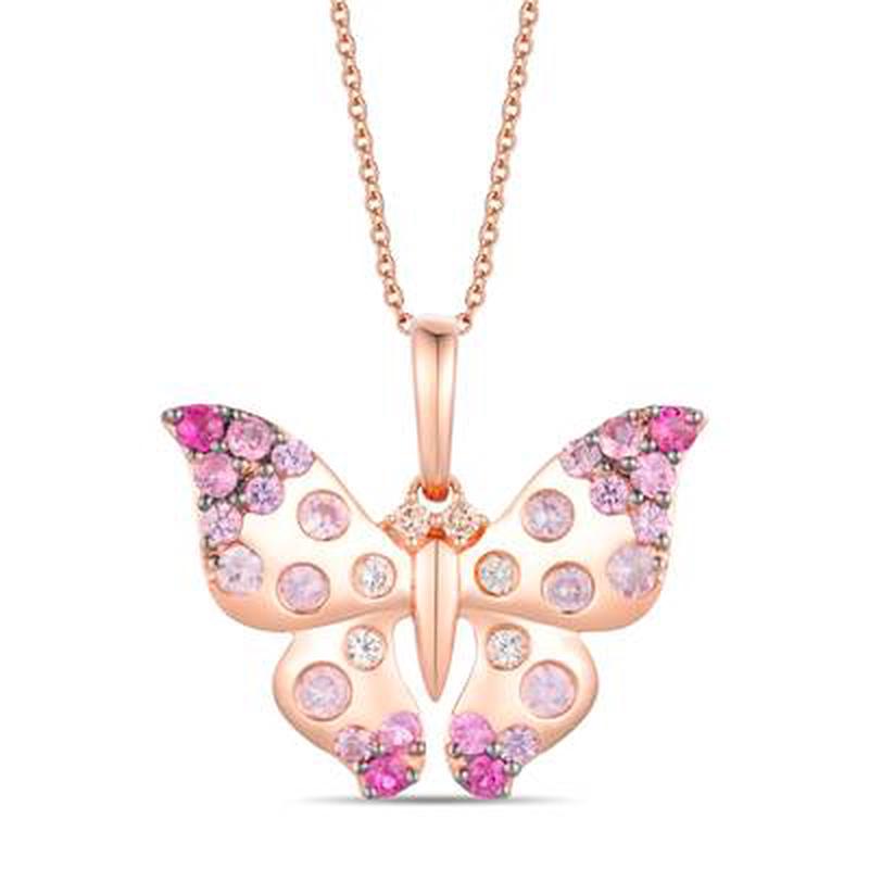 Le Vian 14k Strawberry Gold Oval Nude Diamond Pendant 0.62ct