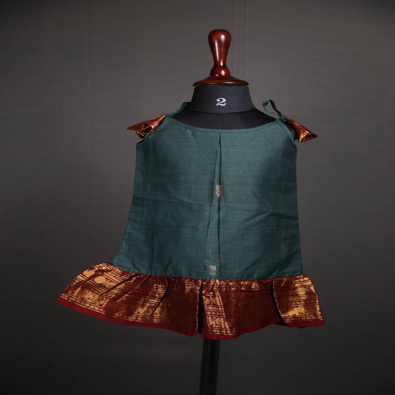 Swara - Tie up Dress in Kanchi Cotton in Teal