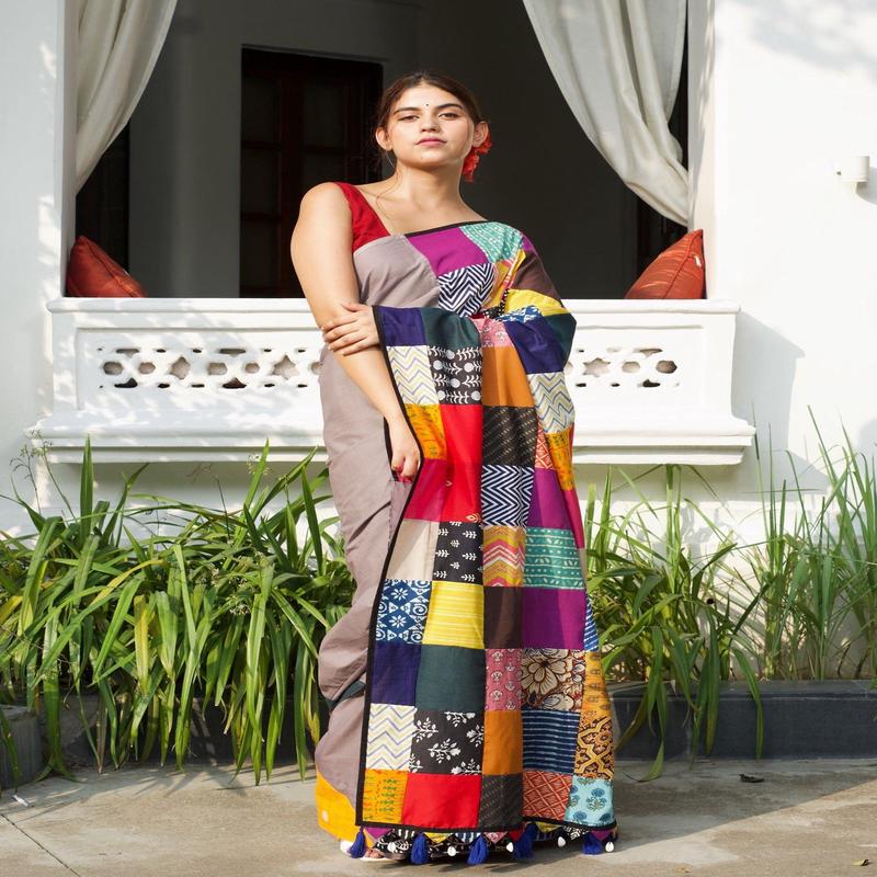  Cotton Gray Saree Gray