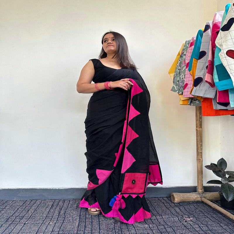  (Gulabo) Kota Cotton Black Saree