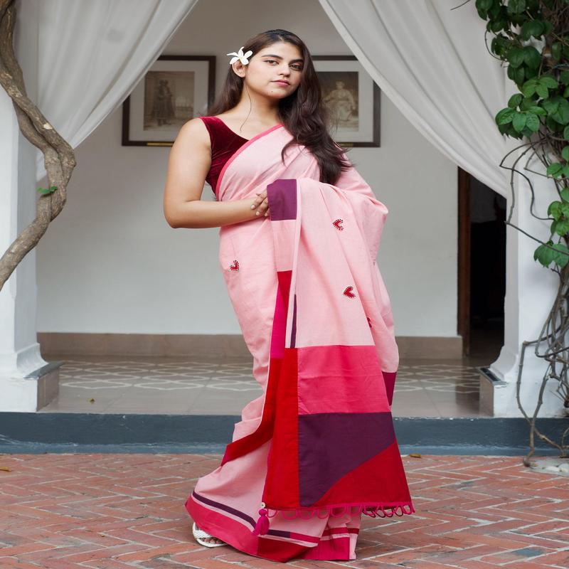  (Dilruba) Cotton Pink Saree 