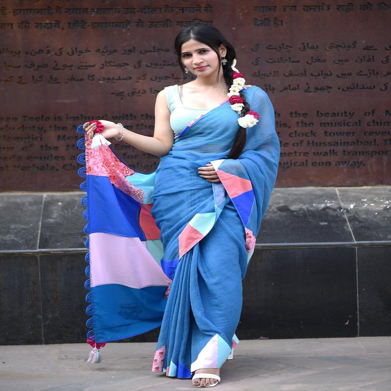  Kota Cotton Blue Saree