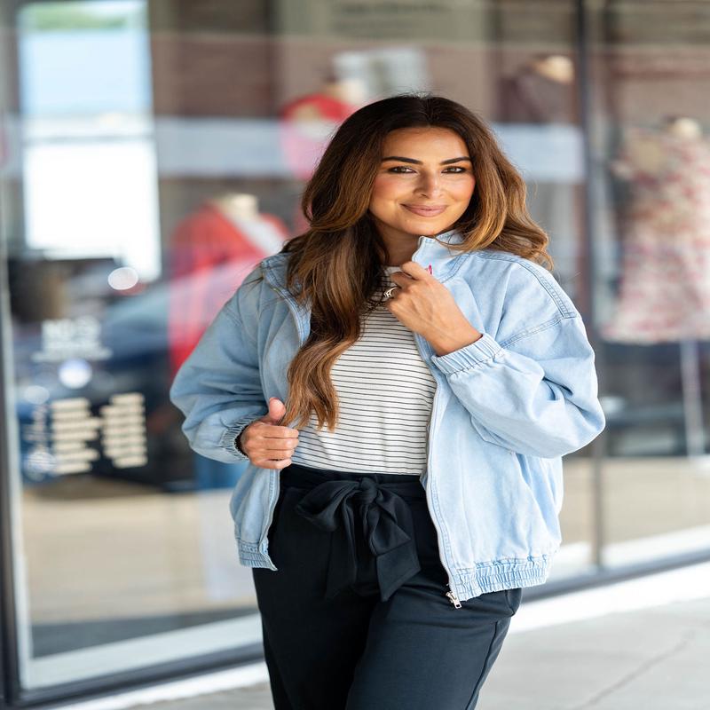 Chambray Bomber Jacket